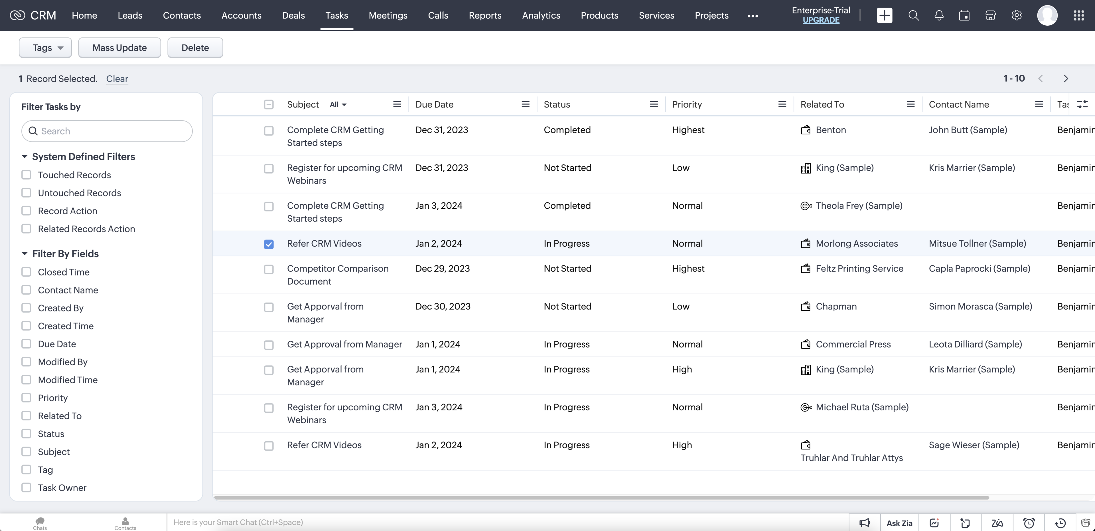 Zoho - Task View